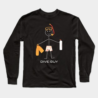 Funny Mens Dive Guy for Scuba Divers Long Sleeve T-Shirt